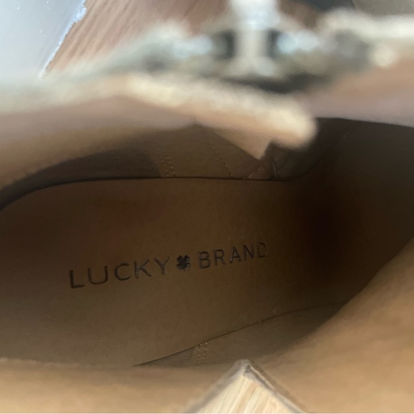 Lucky Brand LK-Yimina Women's Wedge Booties Boots Size 8.5 Suede Tan - Picture 6 of 9
